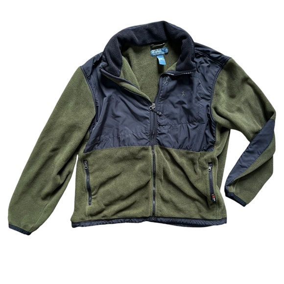 Polo Ralph Lauren Olive Green Black Polartec Denali Fleece Jacket Men's size XL - Picture 1 of 11